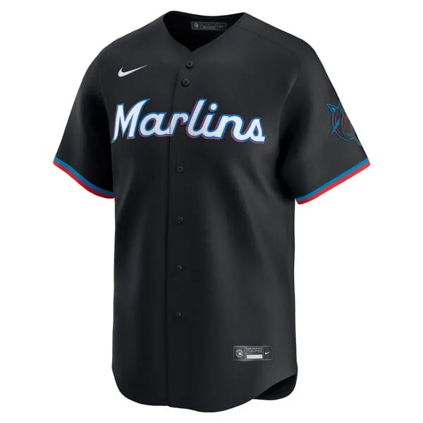 Miami Marlins Black Alternate jersey worn August 19 2026 against the Phillies, from the MLB daily uniform tracker
