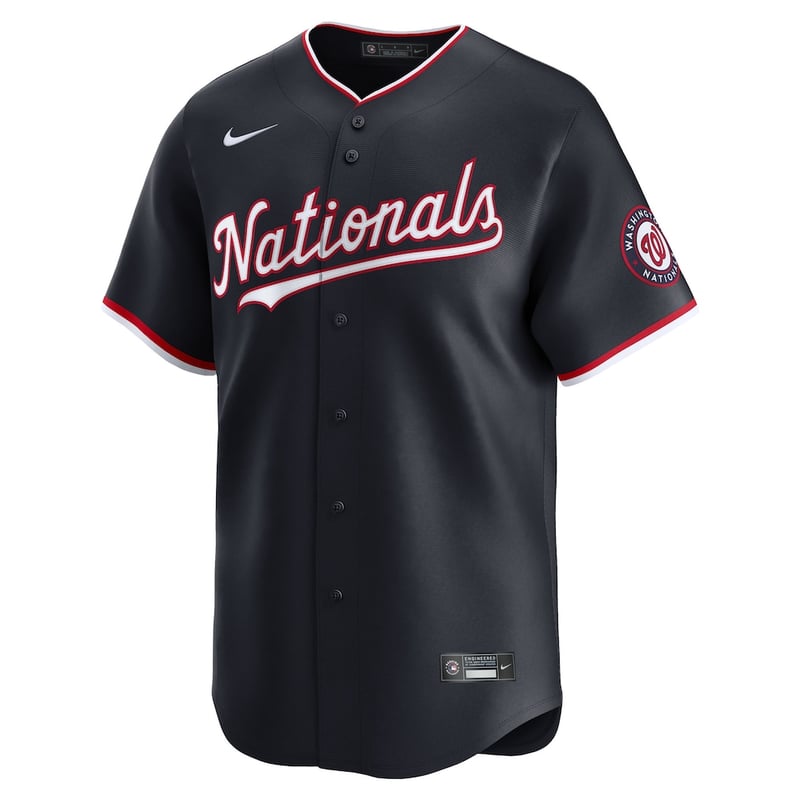 Washington Nationals Navy Alternate jersey worn August 20 2026 against the Rangers, from the MLB daily uniform tracker