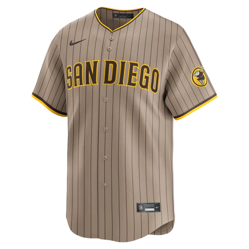 San Diego Padres Khaki Road jersey worn August 17 2026 against the New York Mets, from the MLB daily uniform tracker