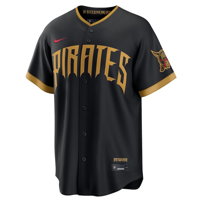 Pirates Black City Connect jersey worn August 14 2026, from the MLB daily uniform tracker