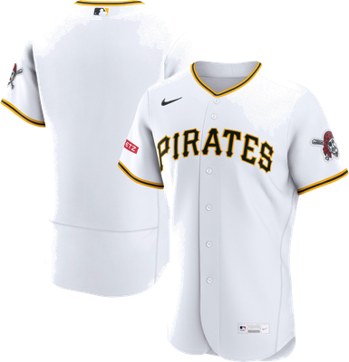 Pittsburgh Pirates home white pinstripe uniform worn July 9 2026 vs the Braves, from the MLB daily jersey tracker