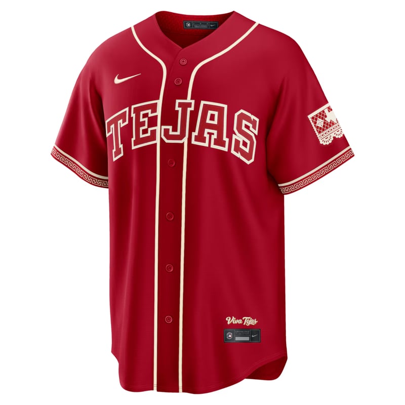 Texas Rangers Tejas City Connect jersey worn August 21 2026 against the Angels, from the MLB daily uniform tracker