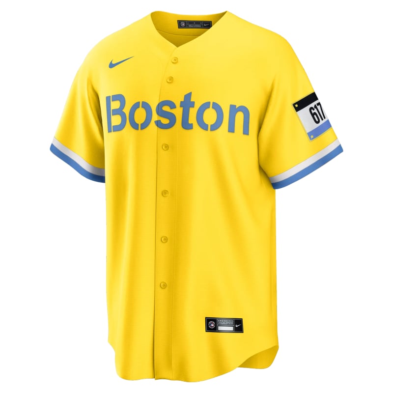 Boston Red Sox Yellow City Connect jersey worn August 22 2026 against the Giants, from the MLB daily uniform tracker