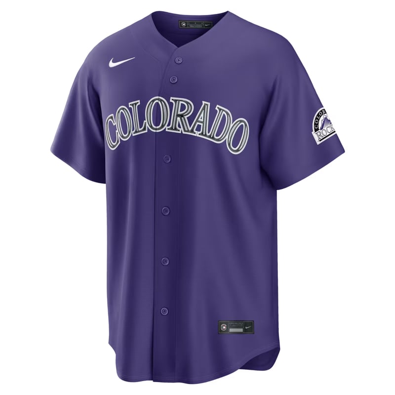Colorado Rockies Purple Alternate jersey worn August 19 2026 against the Dodgers, from the MLB daily uniform tracker
