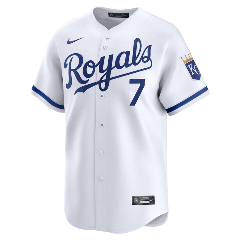 Kansas City Royals Home White jersey worn August 19 2026 against the Athletics, from the MLB daily uniform tracker