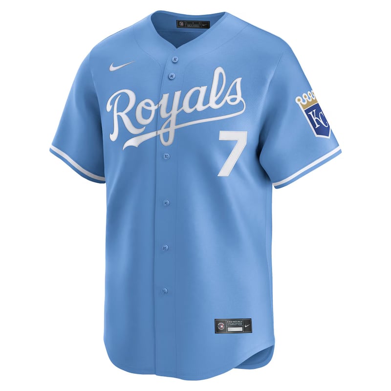 Kansas City Royals Powder Blue Alternate jersey worn August 23 2026, from the MLB daily uniform tracker