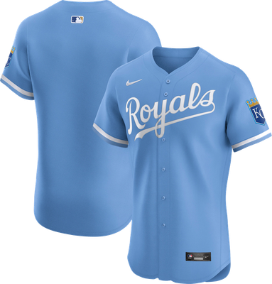 Kansas City Royals powder blue alternate jersey worn July 8 2026 at the Mets, from the MLB daily uniform tracker