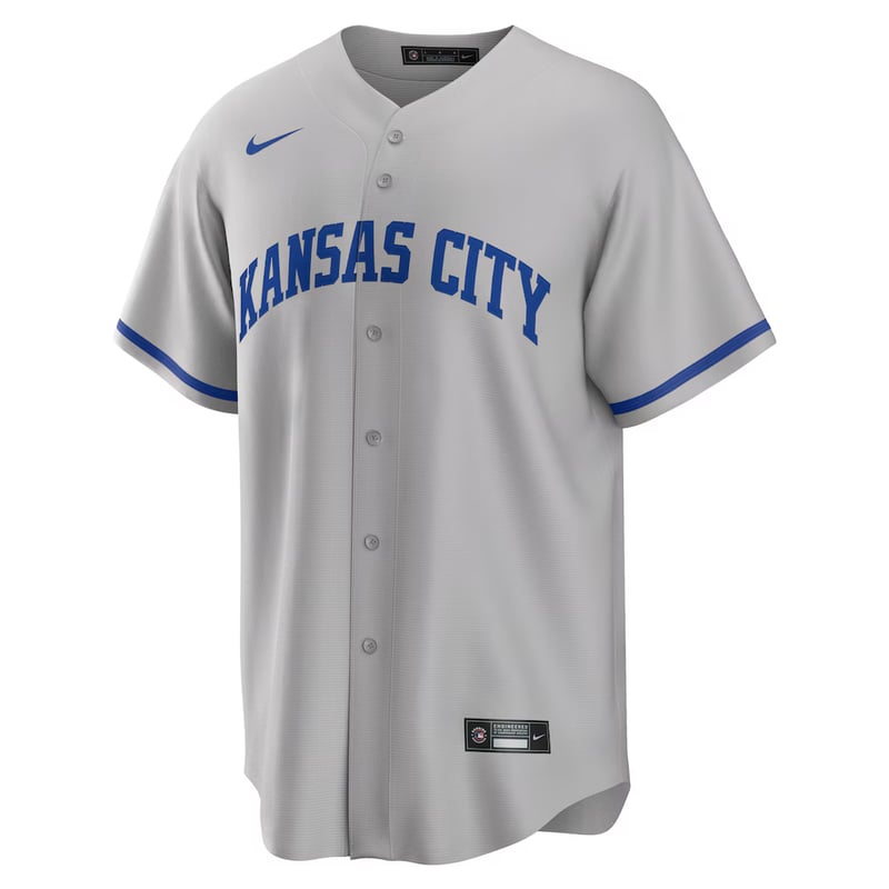 Royals Road Gray jersey worn August 14 2026, from the MLB daily uniform tracker