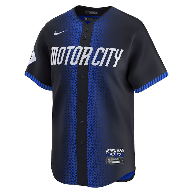 Tigers Motor City City Connect jersey worn July 27 2026 vs the Orioles, from the MLB daily uniform tracker