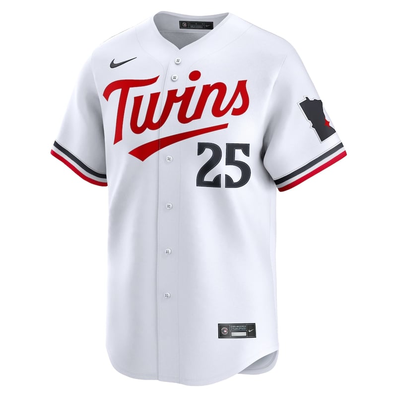 Minnesota Twins Home White jersey worn August 19 2026 against the Braves, from the MLB daily uniform tracker