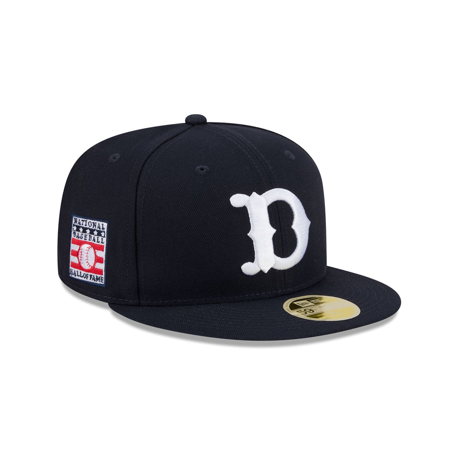 Detroit Tigers 1918-20 throwback cap, navy with an ornate white Old English D and a Hall of Fame side patch