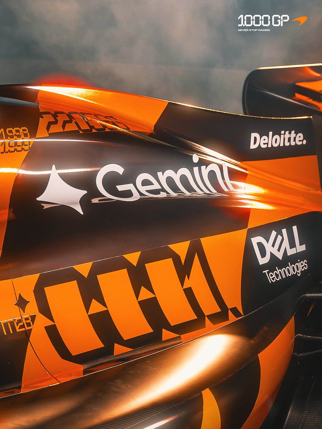 McLaren F1 Monaco Grand Prix 2026 special livery additional studio angle of the MCL40 showing the floor detail and the cleanly executed black base with classic McLaren orange accents