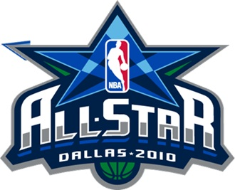 2010 NBA All-Star Game logo Dallas blue star badge with basketball