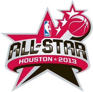 2013 NBA All-Star Game logo Houston red and black star with basketball
