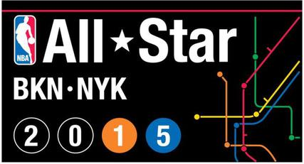 2015 NBA All-Star Game logo New York City subway map design