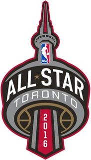 2016 NBA All-Star Game logo Toronto CN Tower silhouette