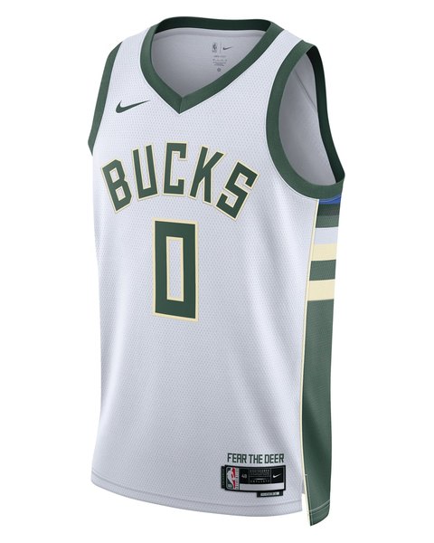 Milwaukee Bucks Association White jersey worn October 21 2026 against the Wizards, from the NBA daily uniform tracker
