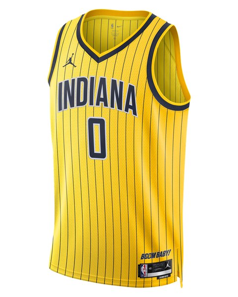 Indiana Pacers Statement Edition jersey worn October 23 2026 against the Mavericks, from the NBA daily uniform tracker