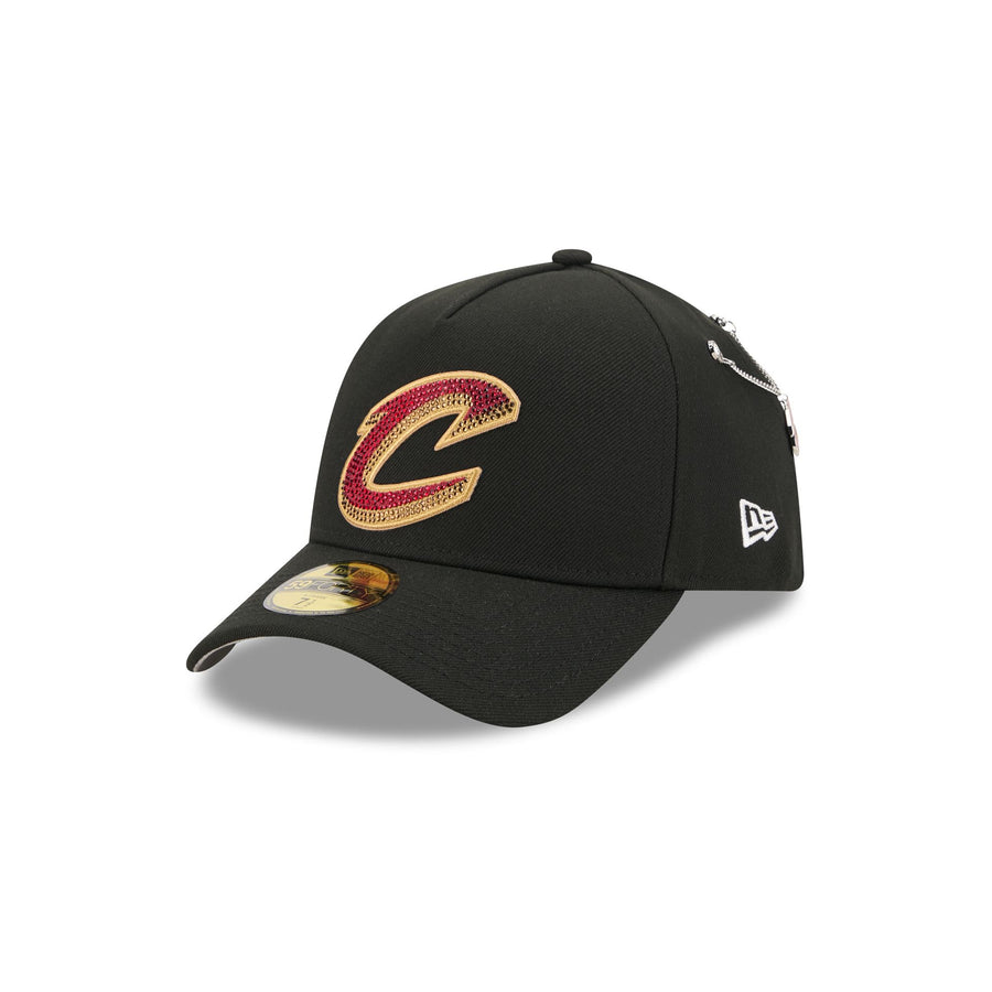 Cleveland Cavaliers 2026 NBA Draft New Era 59FORTY A-Frame hat with rhinestone logo and chain pin