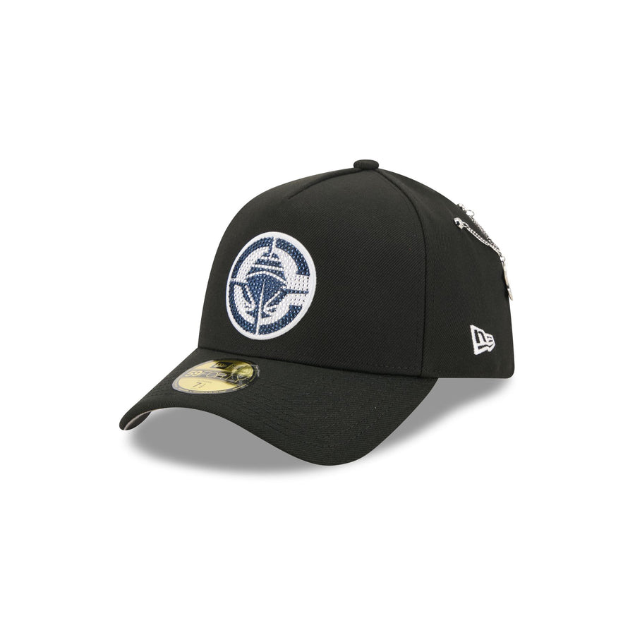 LA Clippers 2026 NBA Draft New Era 59FORTY A-Frame hat with rhinestone logo and chain pin