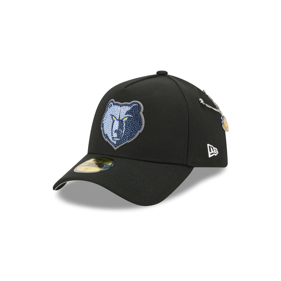 Memphis Grizzlies 2026 NBA Draft New Era 59FORTY A-Frame hat with rhinestone bear logo and chain pin