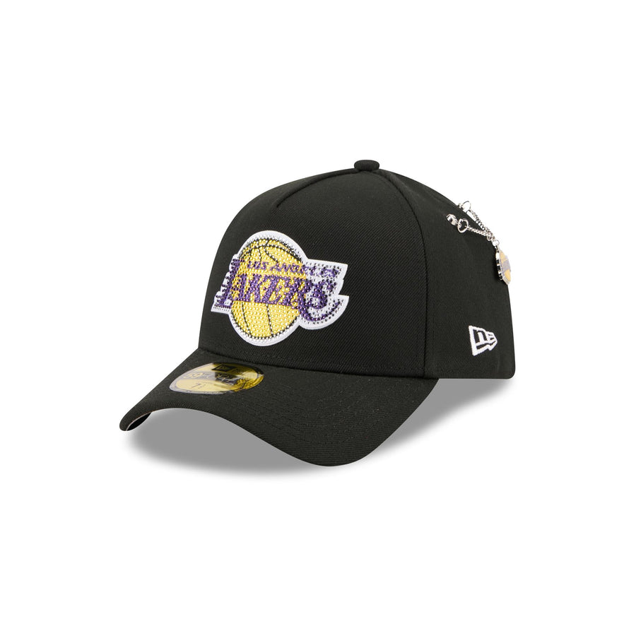 Los Angeles Lakers 2026 NBA Draft New Era 59FORTY A-Frame hat with rhinestone purple and gold logo and chain pin