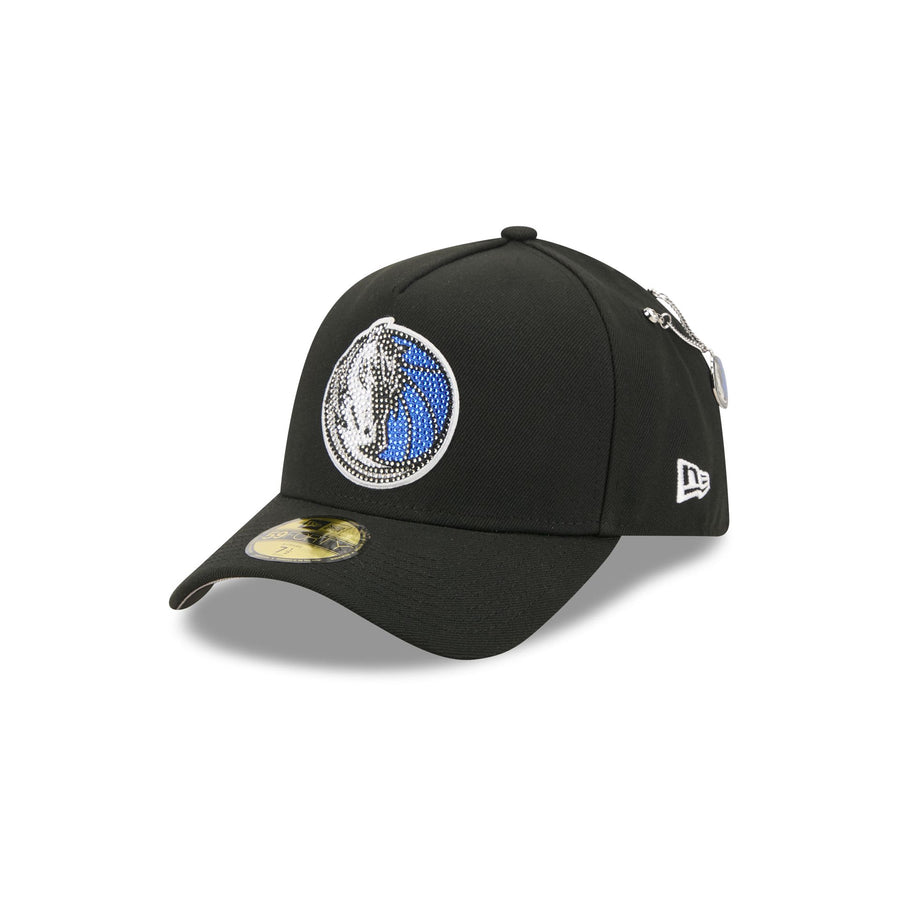 Dallas Mavericks 2026 NBA Draft New Era 59FORTY A-Frame hat with rhinestone horse logo and chain pin