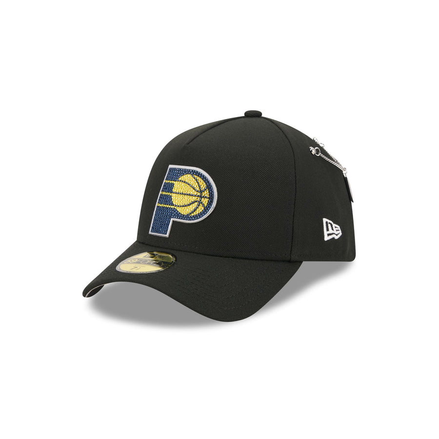 Indiana Pacers 2026 NBA Draft New Era 59FORTY A-Frame hat with rhinestone logo and chain pin