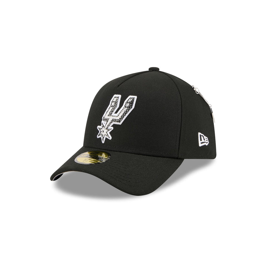 San Antonio Spurs 2026 NBA Draft New Era 59FORTY A-Frame hat with rhinestone spur logo and chain pin