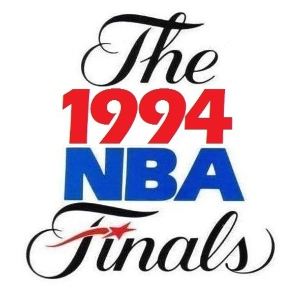 1994 NBA Finals logo Rockets over Knicks cursive banner mark