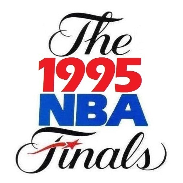 1995 NBA Finals logo Rockets over Magic cursive banner mark