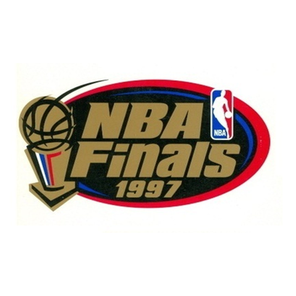 1997 NBA Finals logo Bulls over Jazz gold wordmark