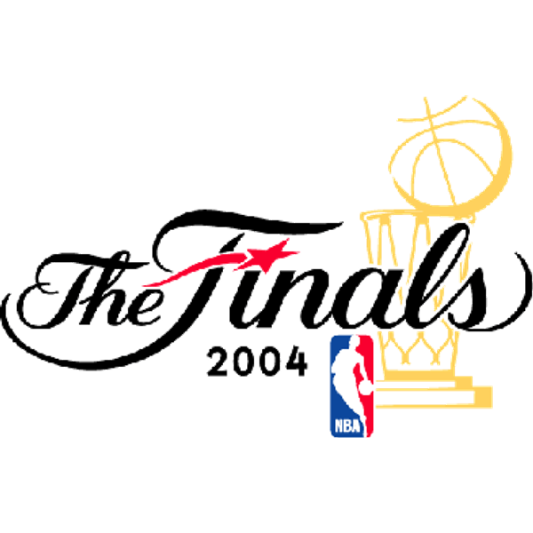 2004 NBA Finals logo Pistons over Lakers silver trophy