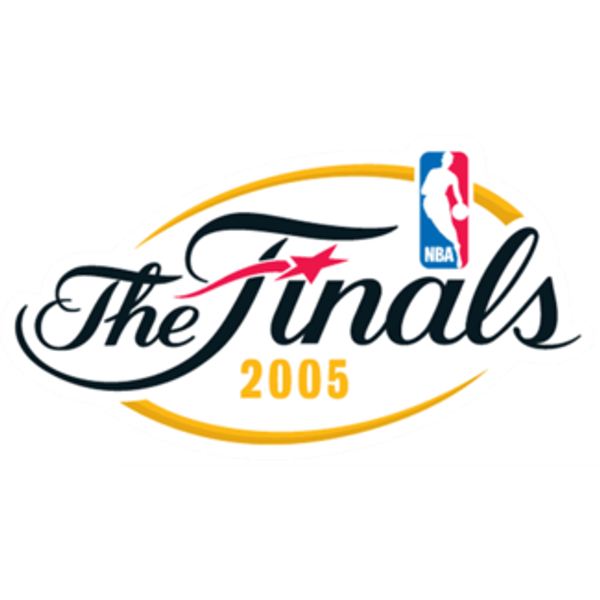 2005 NBA Finals logo Spurs over Pistons silver trophy