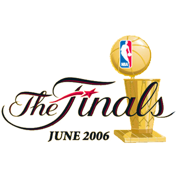 2006 NBA Finals logo Heat over Mavericks silver trophy