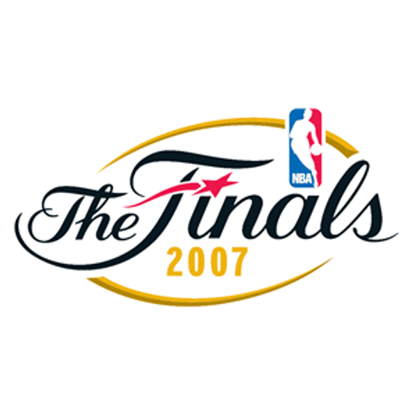 2007 NBA Finals logo Spurs over Cavaliers silver trophy