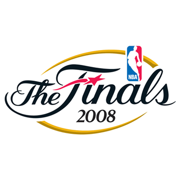 2008 NBA Finals logo Celtics over Lakers silver trophy
