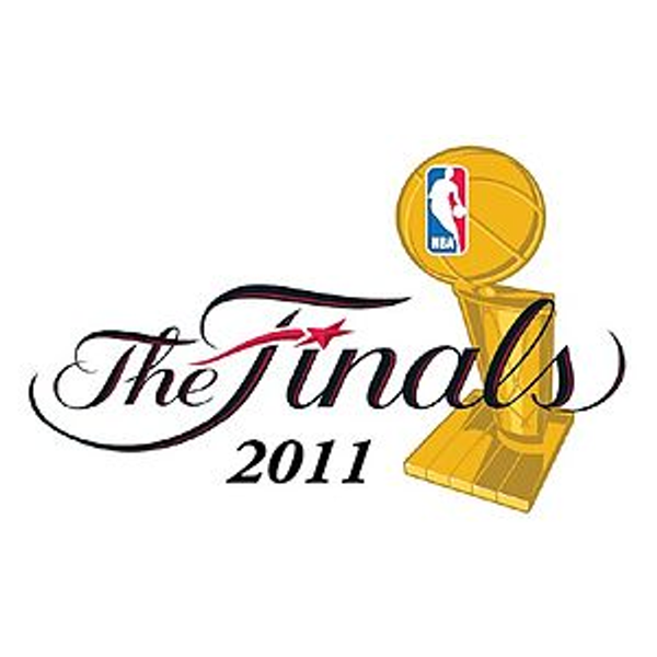 2011 NBA Finals logo Mavericks over Heat silver trophy
