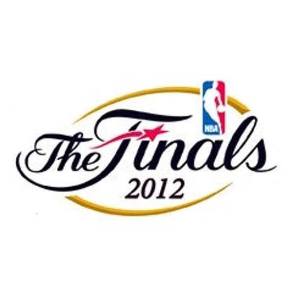 2012 NBA Finals logo Heat over Thunder silver trophy