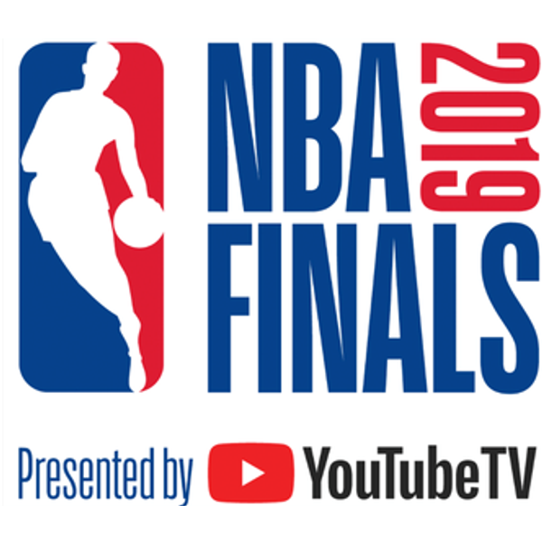 2019 NBA Finals logo Raptors over Warriors YouTube TV vertical mark