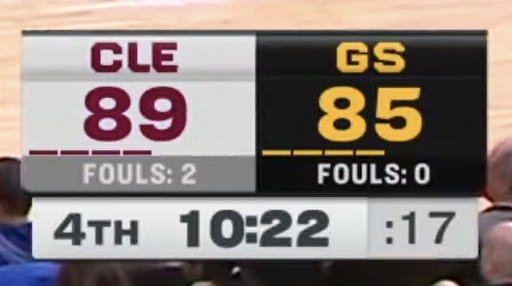 NBC Sports Bay Area Warriors scorebug 2026