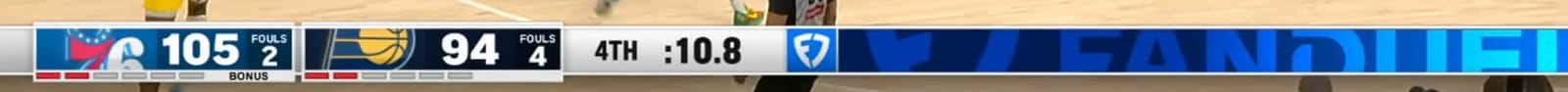 FanDuel Sports Network Indiana Pacers scorebug 2026