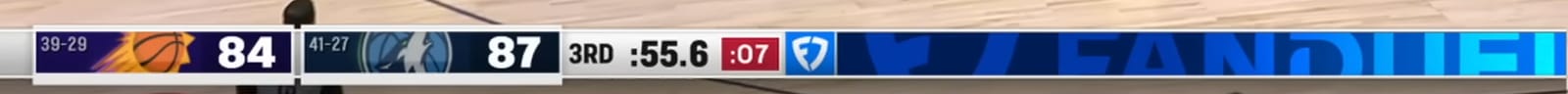 FanDuel Sports Network Minnesota Timberwolves scorebug 2026