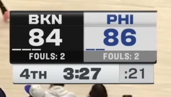 NBC Sports Philadelphia 76ers scorebug 2026