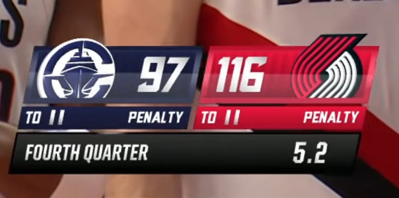 Portland Trail Blazers local broadcast scorebug 2026 NBA season