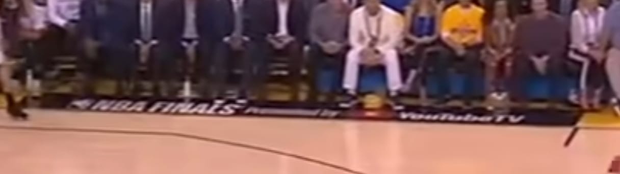 2019 NBA Finals logo on sideline courtside presented by YouTube TV small