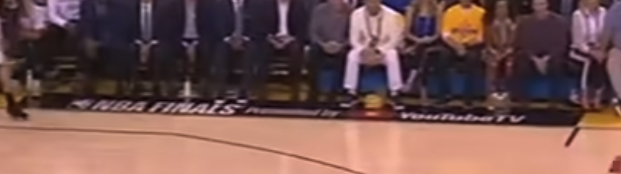 2019 NBA Finals logo on sideline courtside presented by YouTube TV small