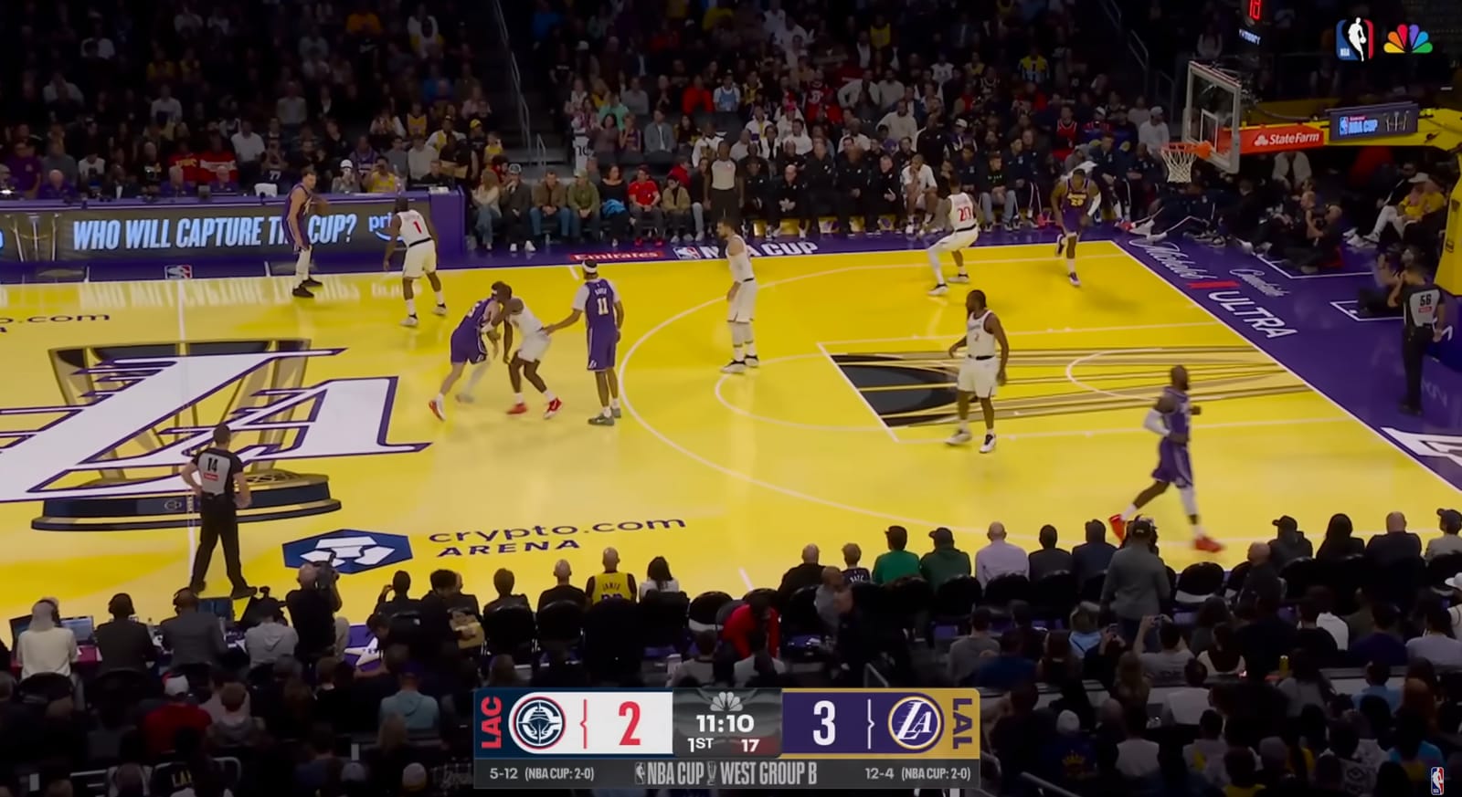 NBA Cup In-Season Tournament court design special branding Lakers Clippers
