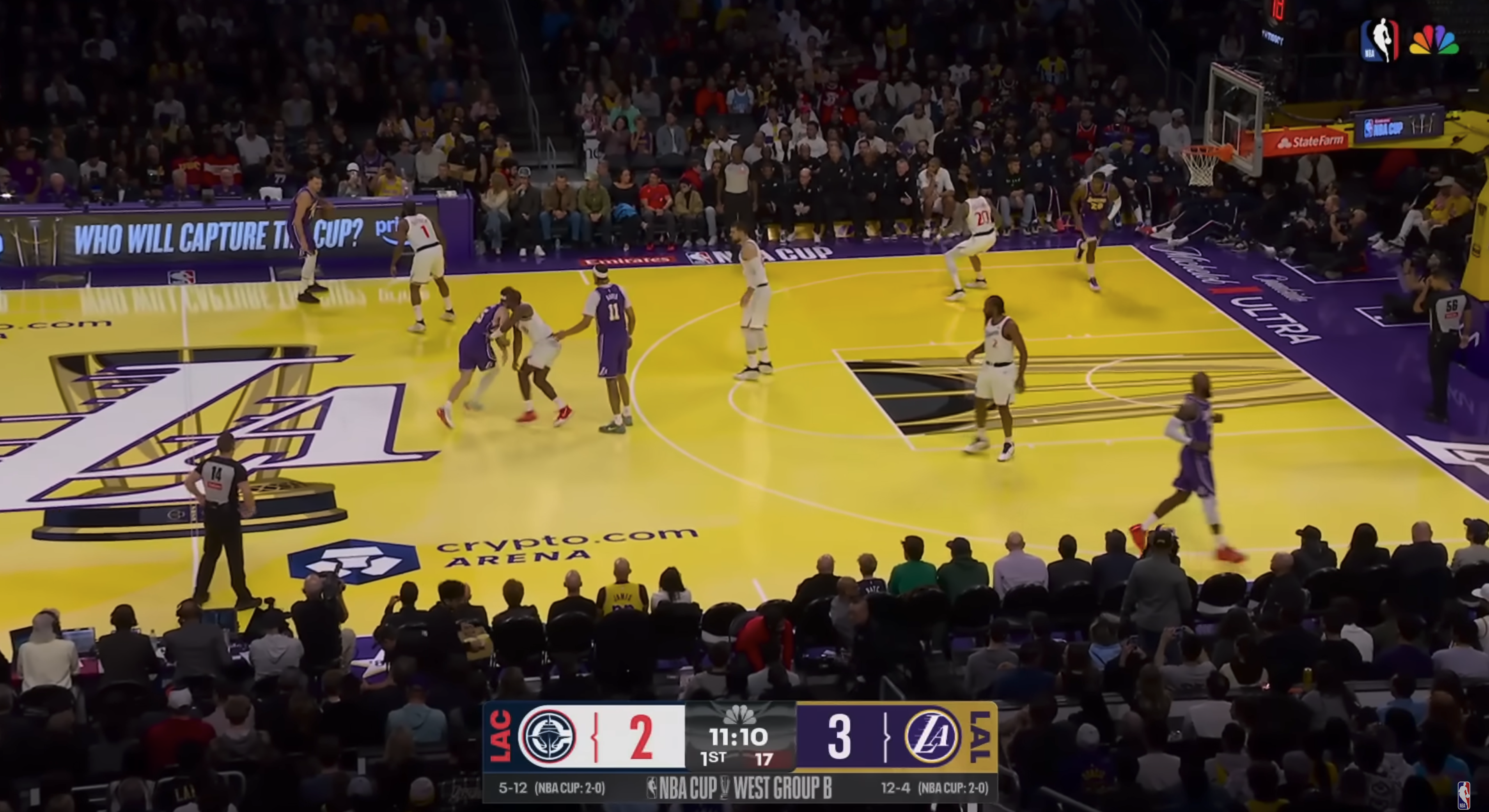 NBA Cup In-Season Tournament court design special branding Lakers Clippers