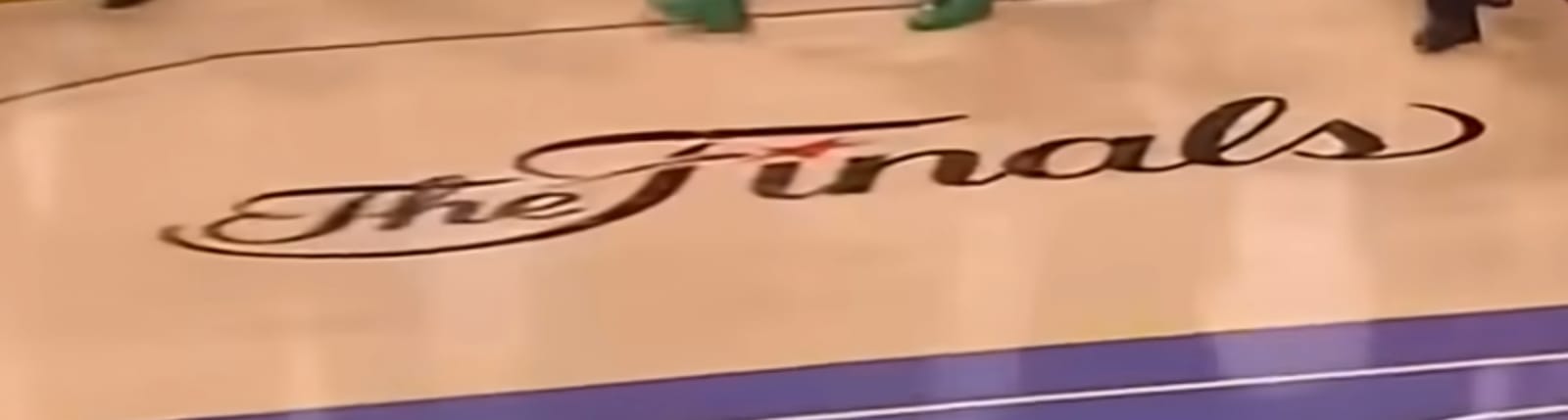 The Finals cursive script logo on NBA court center court 2010 2011 2012 2013 2014
